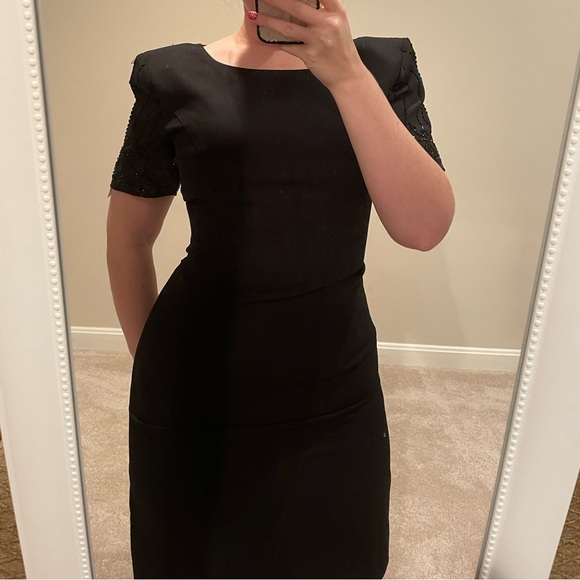 Vintage Black Beaded Dress - Picture 7 of 9